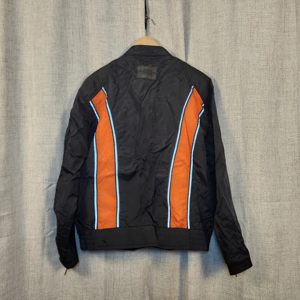 Biker Design‎ Water Resistant Motorcycle Jacket Men's L Black Orange Reflective